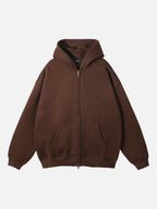 PUNISH - Cropped Basic Zip Up Hoodie
