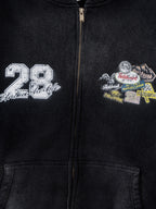 PATCHRACE - Oversized Graphic Zip Up Hoodie