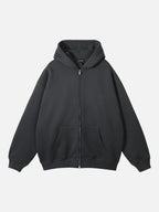 PUNISH - Cropped Basic Zip Up Hoodie