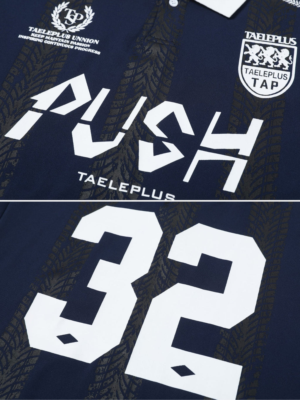 PUSH - Oversized Graphic Polo T-Shirt