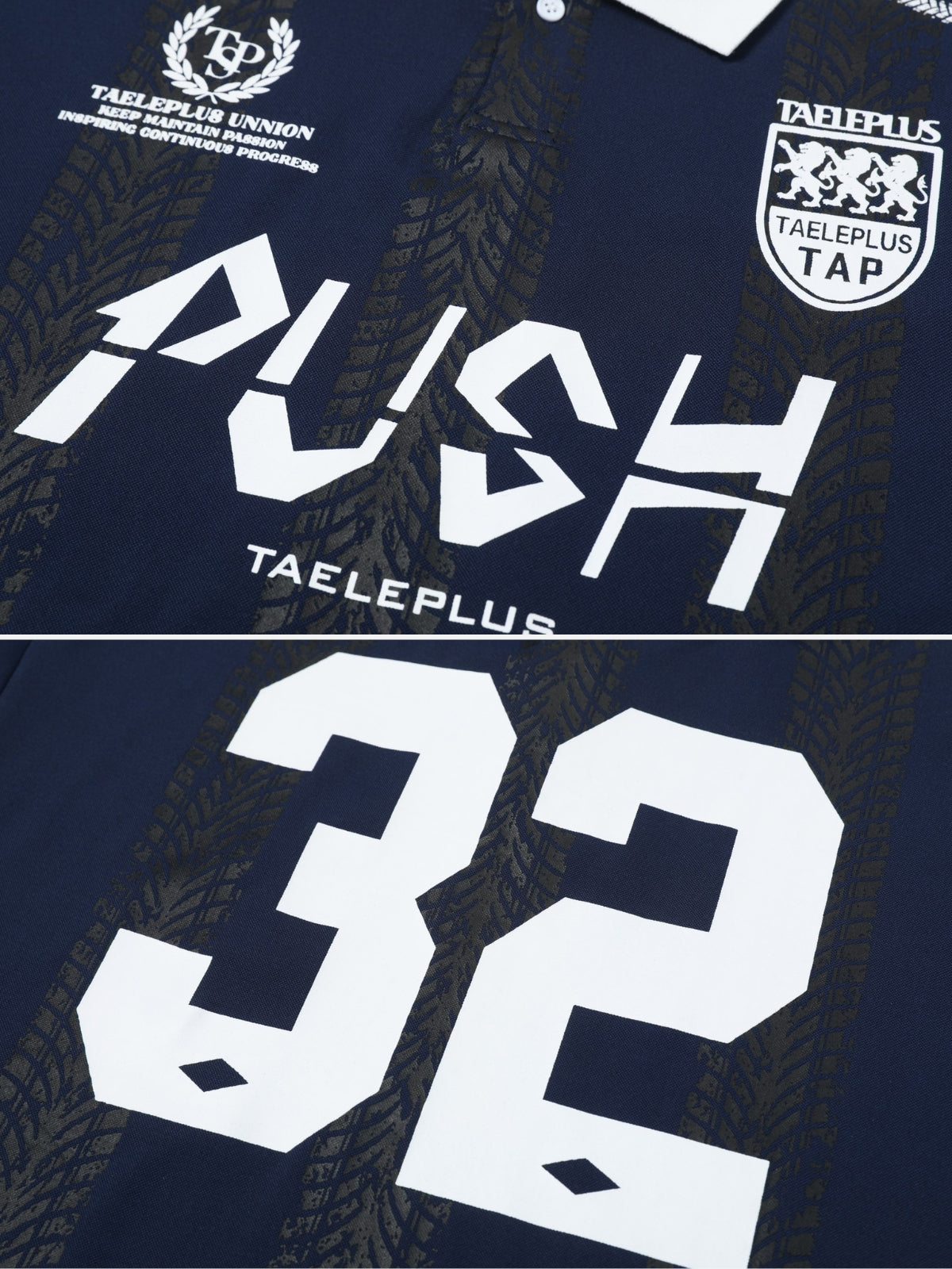 PUSH - Oversized Graphic Polo T-Shirt
