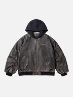 VINTAGED - Leather Basic Oversized Jacket