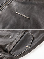 VINTAGED - Leather Basic Oversized Jacket