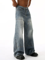 MAGNATES - Baggy Patchwork Basic Jeans
