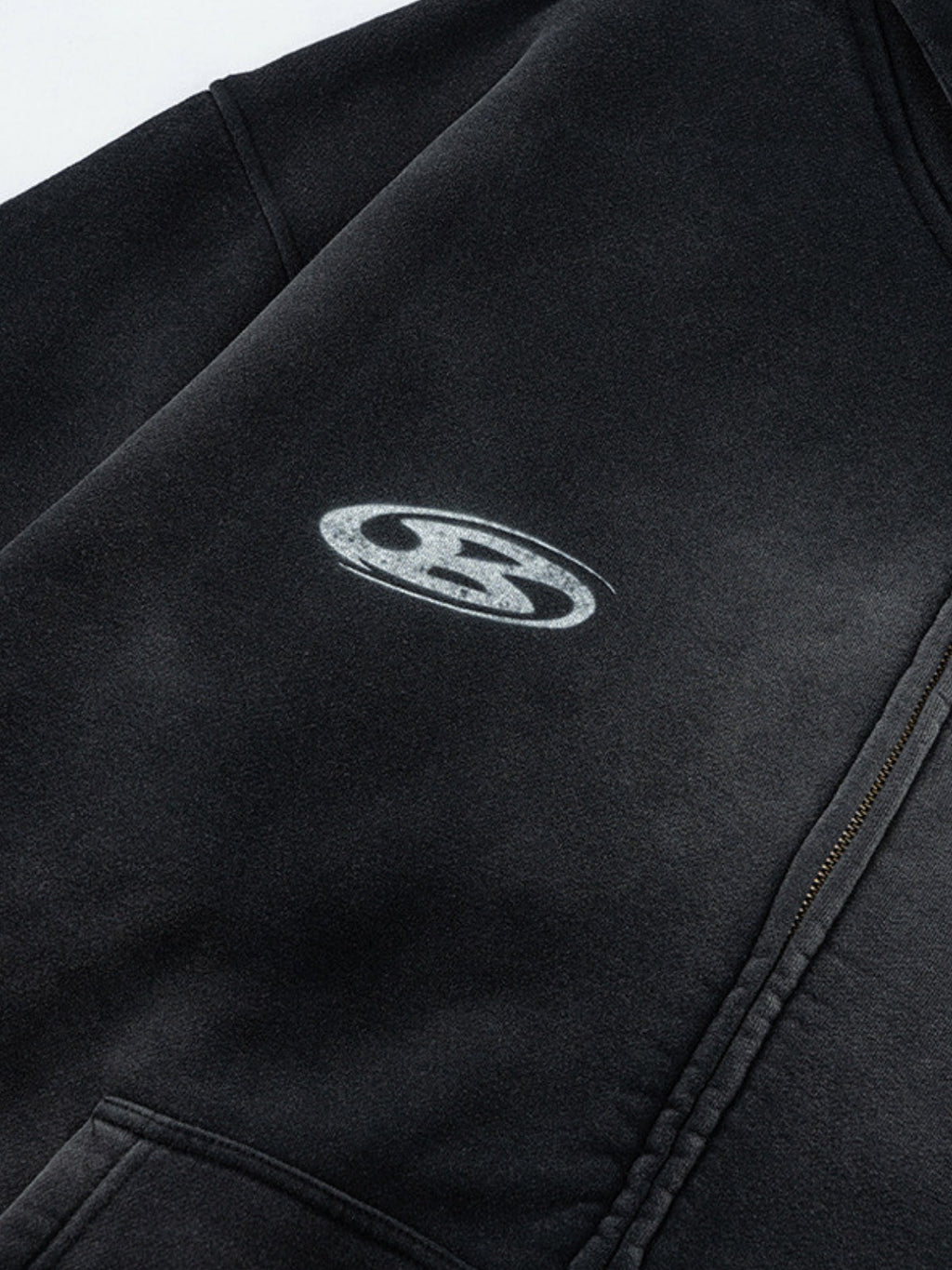 PERSUE - Oversized Print Zip Up Hoodie
