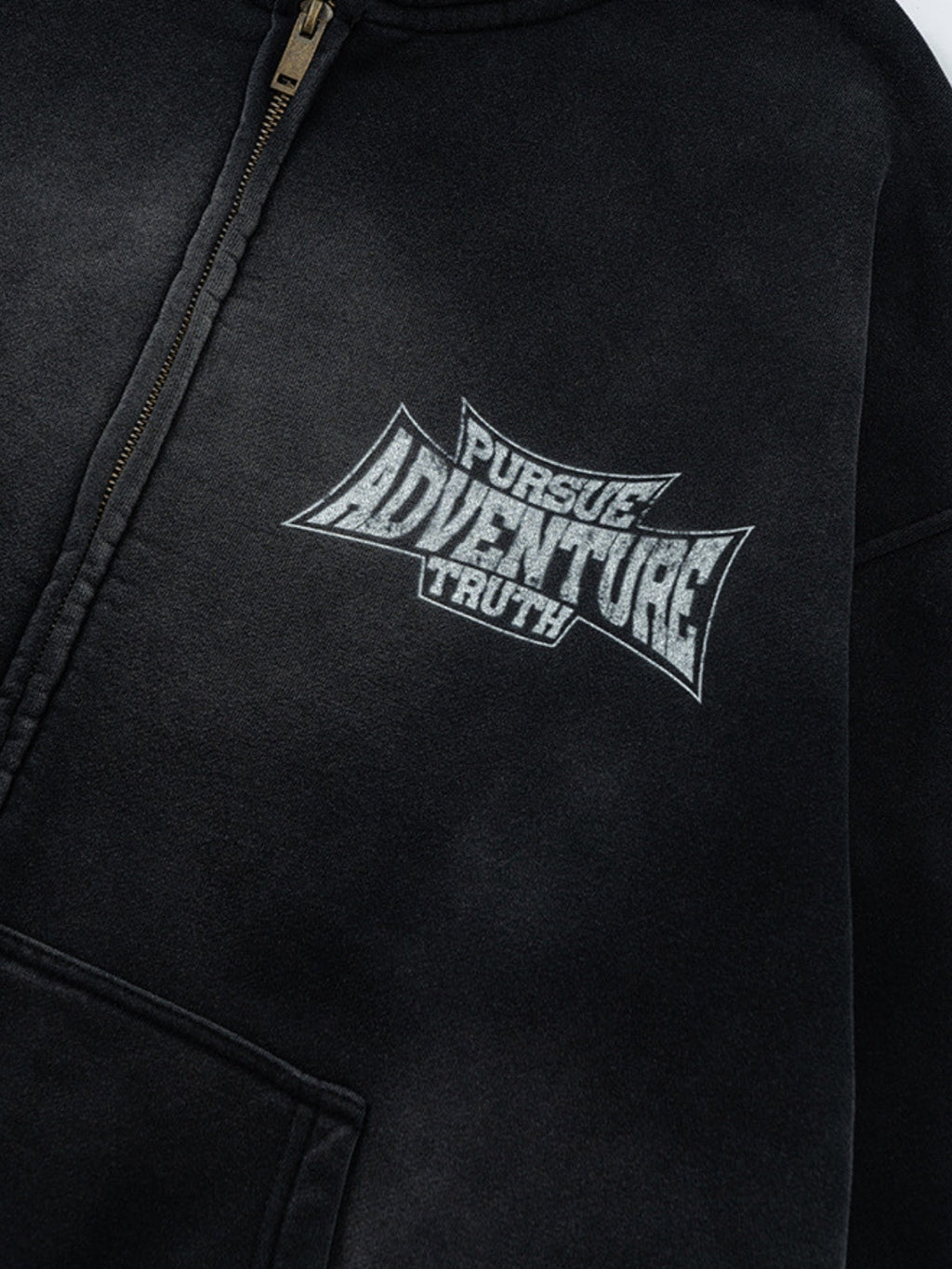 PERSUE - Oversized Print Zip Up Hoodie