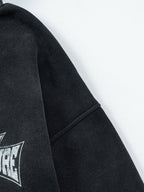 PERSUE - Oversized Print Zip Up Hoodie