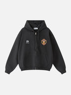 BELIEVABLE - Oversized Print Zip Up Hoodie