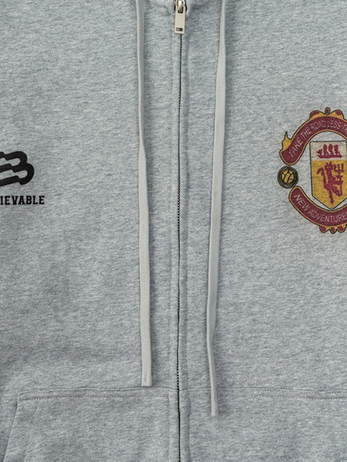 BELIEVABLE - Oversized Print Zip Up Hoodie