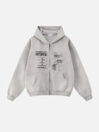 POTENTIAL - Oversized Print Zip Up Hoodie