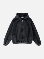 SRIPERS - Premium Oversized Basic Embroidered Zip Up Hoodie