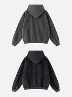 SRIPERS - Premium Oversized Basic Embroidered Zip Up Hoodie