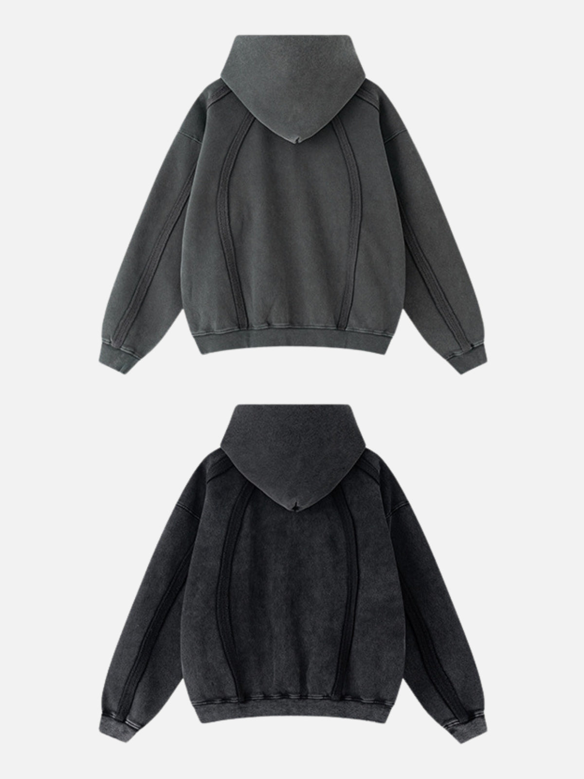 SRIPERS - Premium Oversized Basic Embroidered Zip Up Hoodie