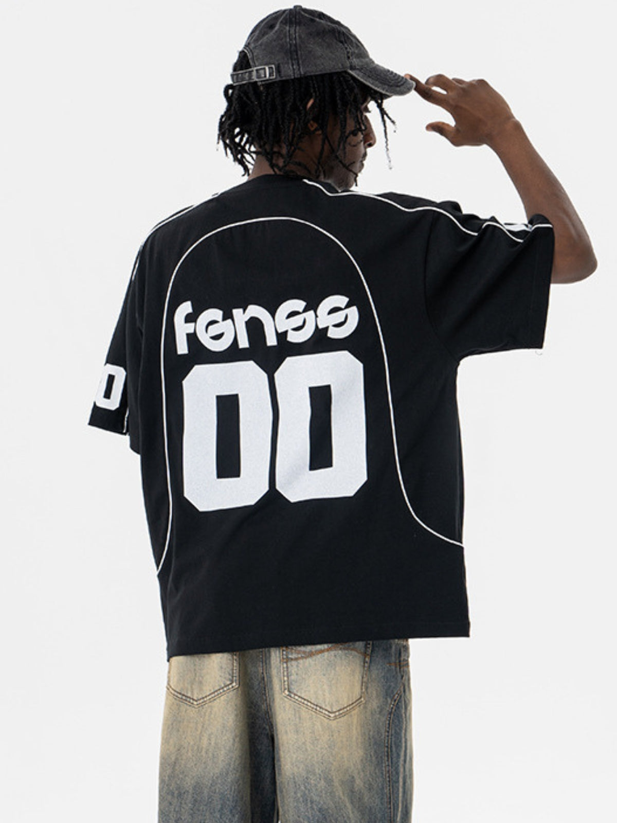 FENSS - Oversized Print Jersey T-Shirt