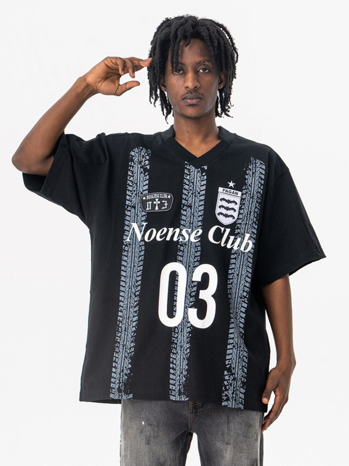 NOENSE - Oversized Print Jersey T-Shirt