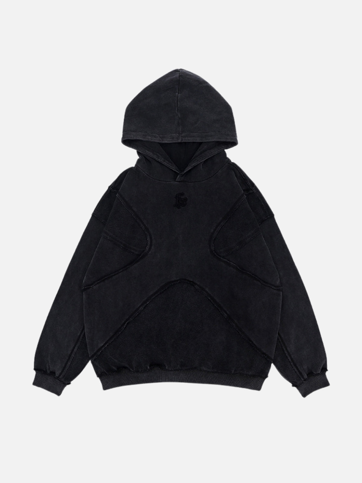 CRUNCHED - Oversized Embroidered Hoodie