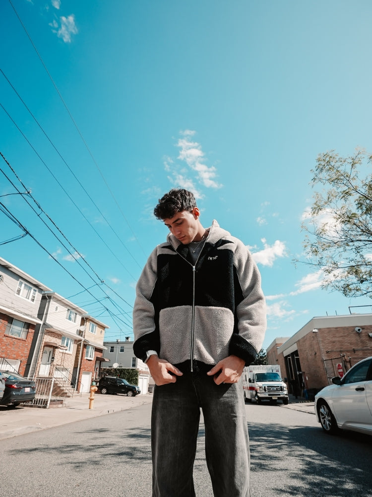 MyGarments - Schwarzes & Graues Sherpa Ninja Fleece