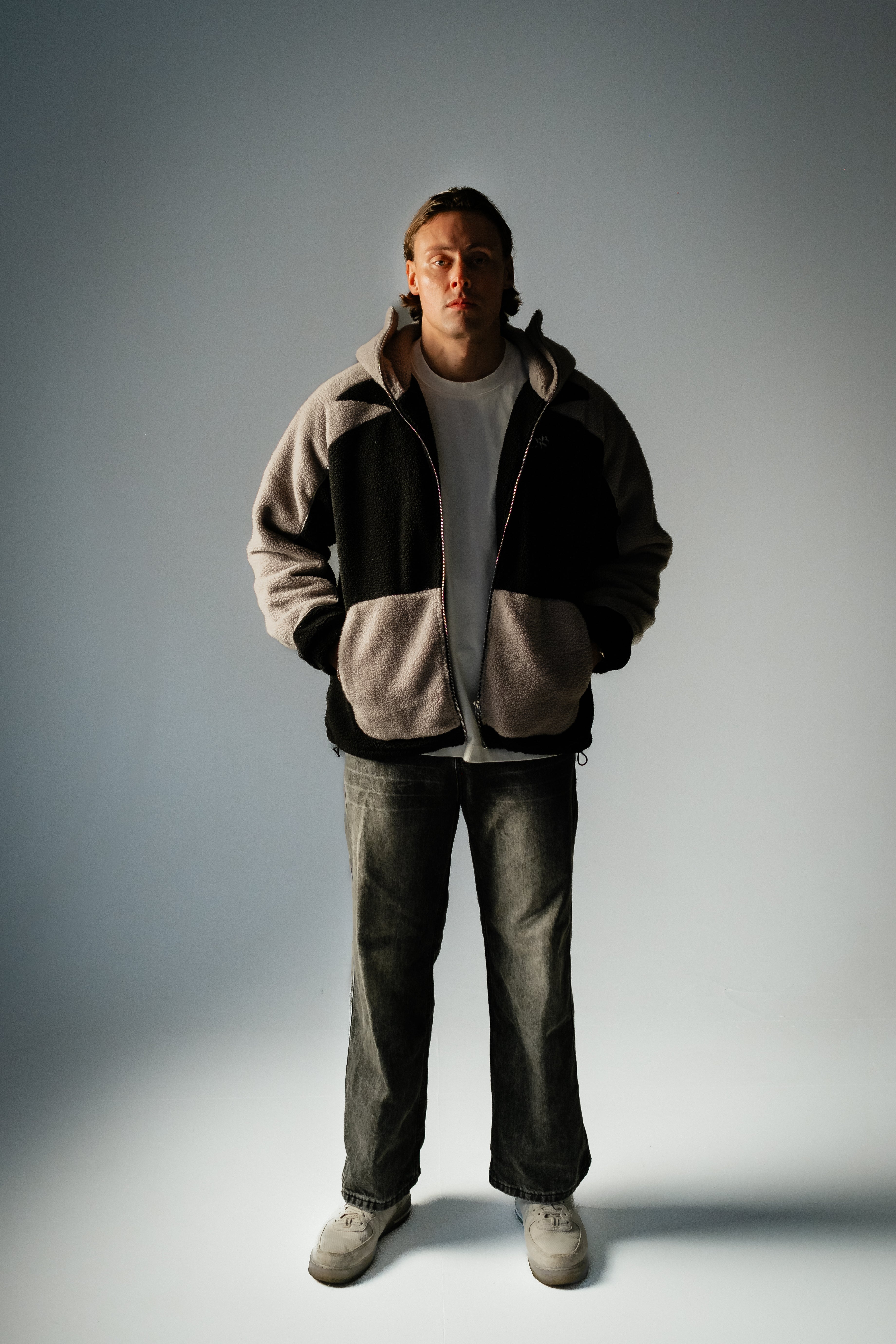 MyGarments - Schwarzes & Graues Sherpa Ninja Fleece